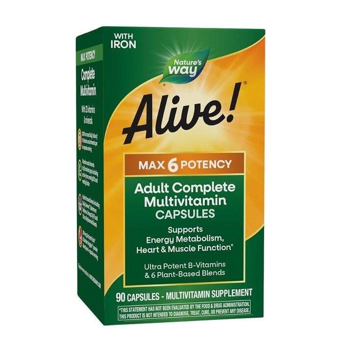 АЛАЙВ MAX 6 POTENCY МУЛТИВИТАМИНИ КАПС. Х 90 ALIVE