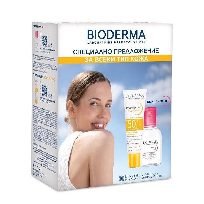 BIODERMA PHOTODERM SPF50+ АКВАФЛУИД 40МЛ + SENSIBIO H2O МИЦЕЛАРНА ВОДА 100МЛ ПРОМО