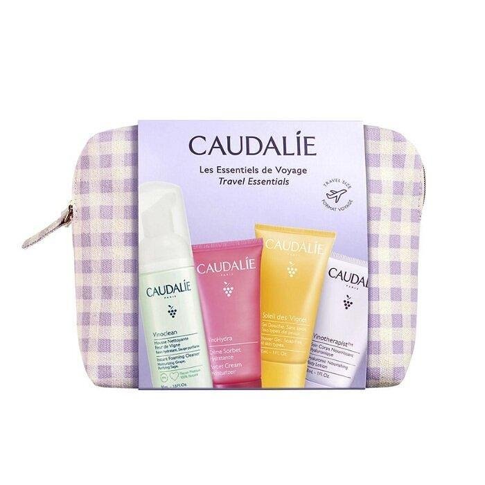 CAUDALIE КОМПЛЕКТ ЗА ПЪТ (ПОЧИСТВАЩА ПЯНА 50МЛ + ХИДРАТИРАЩО СОРБЕ 15МЛ + ДУШ-ГЕЛ 30МЛ + ЛОСИОН ЗА ТЯЛО 30МЛ) ПРОМО
