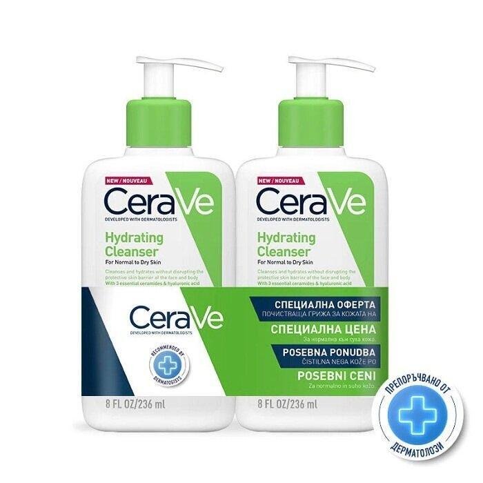 CERAVE ИЗМИВАЩ КРЕМ ХИДРАТИРАЩ ЗА ЛИЦЕ И ТЯЛО 2 Х 236 МЛ ПРОМО
