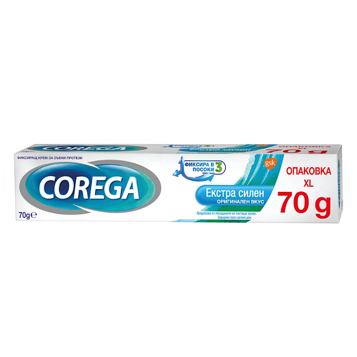 КОРЕГА ФИКСИРАЩ КРЕМ EXTRA STRONG ORIGINAL XL 70 ГР