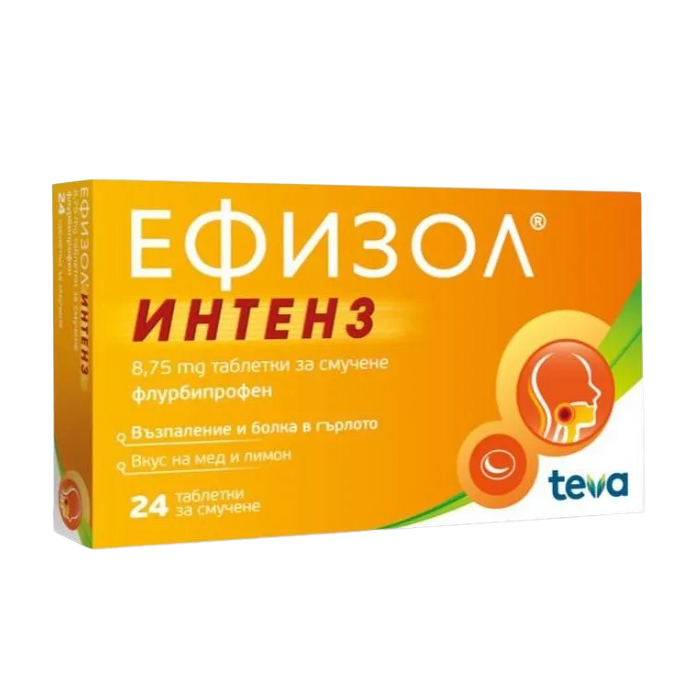 ЕФИЗОЛ ИНТЕНЗ 8,75МГ ТАБЛ. ЗА СМУЧЕНЕ Х 24