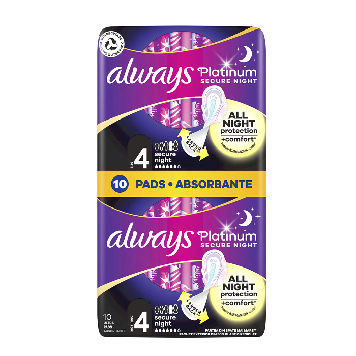 ALWAYS ДАМСКИ ПРЕВРЪЗКИ PLATINUM SECURE NIGHT Х 10