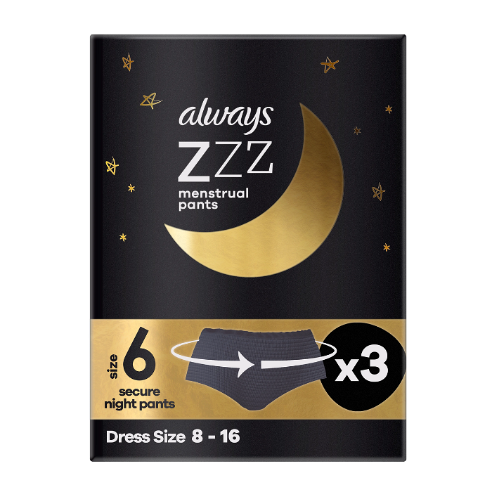 ALWAYS МЕНСТРУАЛНИ БИКИНИ ZZZ ЗА ЕДНОКРАТНА УПОТРЕБА РАЗМЕР 6 (S/M) Х 3