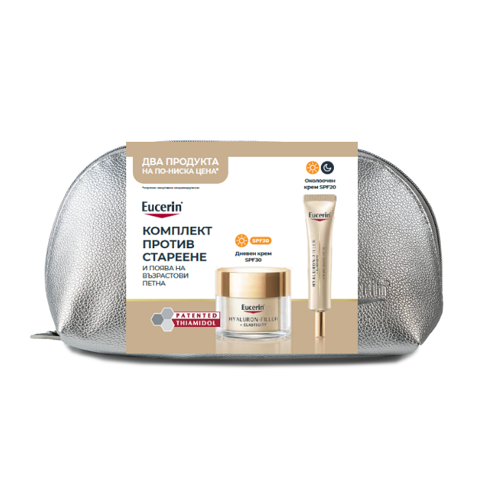 EUCERIN HYALURON-FILLER + ELASTICITY ДНЕВЕН КРЕМ 50МЛ + ОКОЛООЧЕН КРЕМ 15МЛ ПРОМО