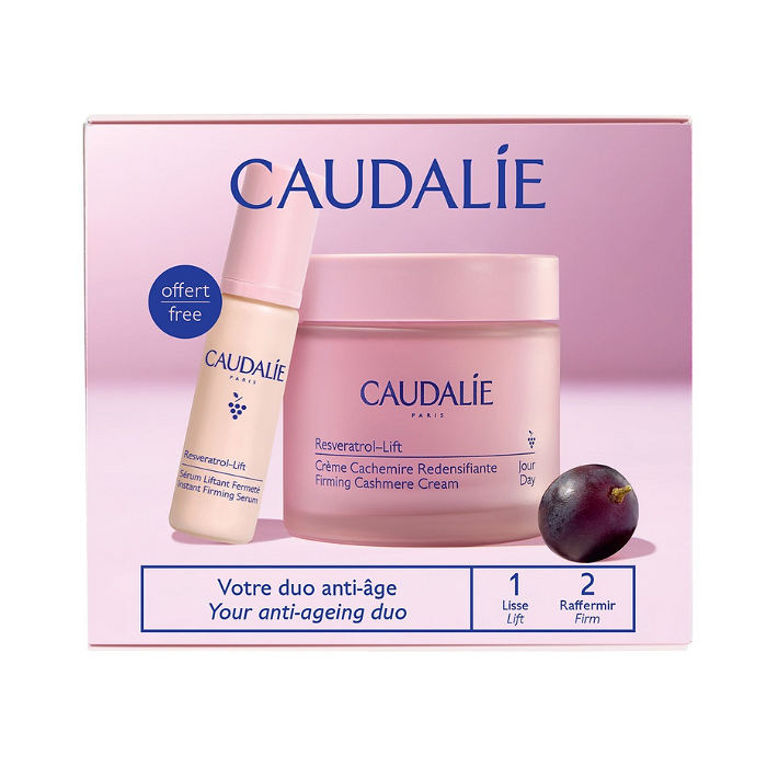 CAUDALIE RESVERATROL LIFT СТЯГАЩ КАШМИРЕН ДНЕВЕН КРЕМ 50МЛ + ЛИФТИНГ СЕРУМ 10МЛ ПРОМО