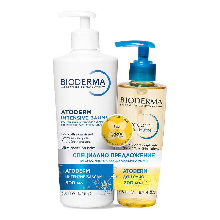 BIODERMA ATODERM INTENSIVE БАЛСАМ 500МЛ + ДУШ ОЛИО 200МЛ ПРОМО