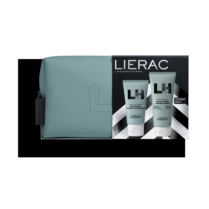 LIERAC HOMME KОМПЛЕКТ ЗА МЪЖЕ (ГЕЛ-КРЕМ ЗА ЛИЦЕ 50МЛ + ДУШ ГЕЛ 200МЛ + НЕСЕСЕР) ПРОМО