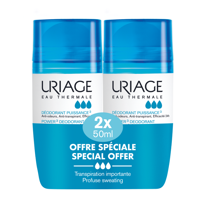 URIAGE DEODORANT POWER 3 ДЕЗОДОРАНТ РОЛ-ОН 2 X 50 МЛ ПРОМО