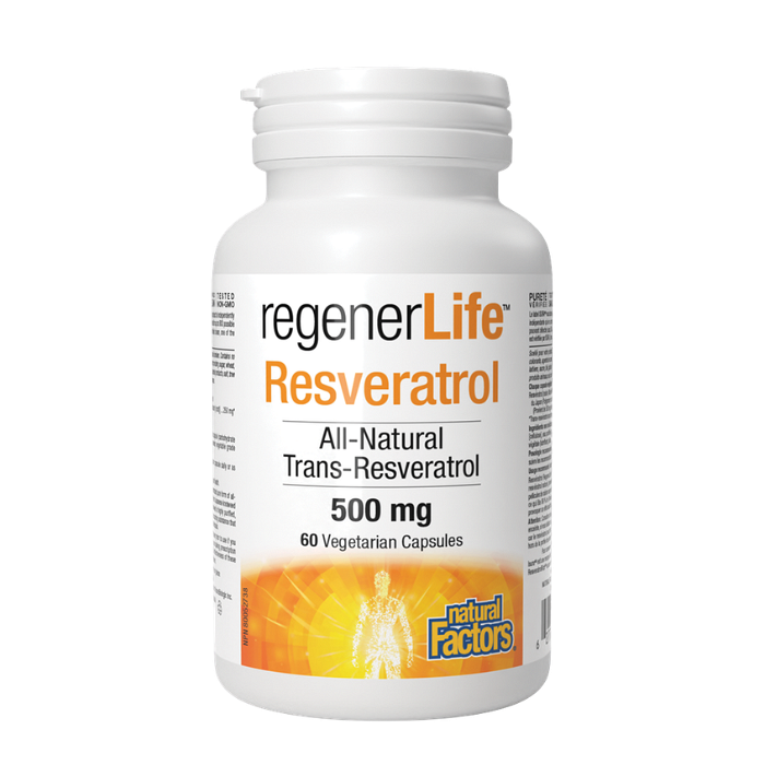 РЕСВЕРАТРОЛ RЕGENER LIFE™ КАПС. 500 МГ X 60 NATURAL FACTORS