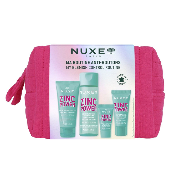 NUXE ZINC POWER КОМПЛЕКТ ЗА ПЪТ С НЕСЕСЕР (4 ЧАСТИ) ПРОМО