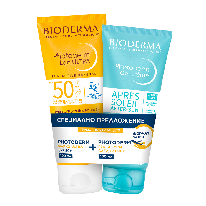 BIODERMA PHOTODERM SPF50+ МЛЯКО ЗА ЛИЦЕ И ТЯЛО 100 МЛ + APRES SOLEIL ГЕЛ-КРЕМ ЗА СЛЕД СЛЪНЦЕ 100 МЛ ПРОМО